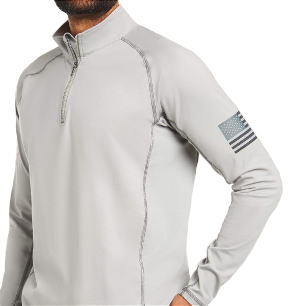 Ariat FR Combat Stretch Patriot 1/4 Zip Work Shirt in Silver Fox